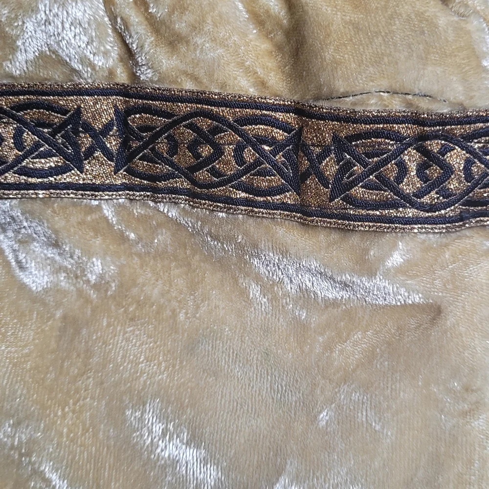 Elegant Velvet Gold/Tan Drawstring Renaissance or Cosplay Bag